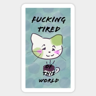 Tired Cat Sticker